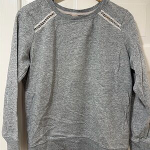 Gray Sweatshirt with Shoulder Cutouts